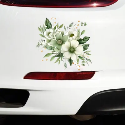 Miếng Dán Vinyl Hoa Màu Xanh Tuyệt Đẹp Chống Trầy Xước Chống Nắng Phụ Kiện Trang Trí Ô Tô Decal Dán Cửa Sổ Cho Xe Cắm Trại Trang Trí Graffiti