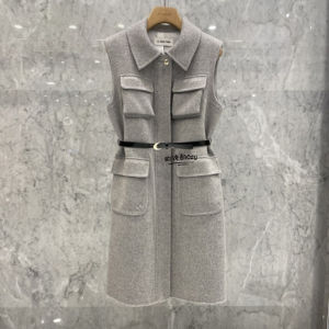 Gray Woolen Vest Coat Womens Fashion Loose Style Mid-Length Korean Version Dongda Gate New Autumn Collection