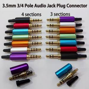 Bộ Chuyển Đổi Tai Nghe Âm Thanh Nổi 35mm Bằng Đồng Đầu Nối Giắc Âm Thanh Đực 3/4 Cực Có Kẹp Cho Cáp 4mm - Phụ Kiện Âm Thanh