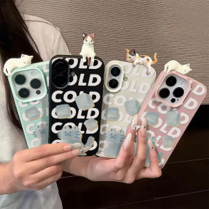 เคสโทรศัพท์ลายแมวน่ารัก 3 มิติ สำหรับ iPhone 17 11 12 13 14 15 16 Pro Max 15 16 Plus 17 Air iPhone17 ป้องกันการกระแทก เคสนิ่ม