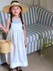 Hania kids หญิงสาวสวมเสื้อแขนกุดเสื้อกันหนาวเด็กผู้หญิงคนใหม่ฤดูร้อนเกาหลีเสื้อกั๊กวันหยุดฤดูร้อน - K4125204