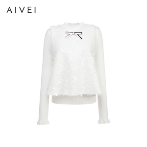 AIVEI | Shining Sequin Underneath Tank Knitted Top Two-piece