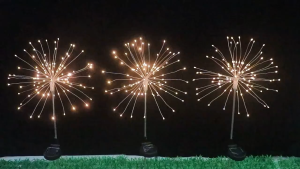 Christmas Solar Fireworks Lights Outdoor Waterproof with 8 Lighting Modes Firework Lamps COD Decoration Fairy Lights for Home Garden 1PC