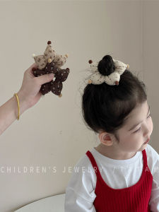 Cute Petal Hair Ties for Kids Flower Print Fabric Sponge Baby Hair Bands Star Bun Headbands Hair Bands Hair Ties for Girls