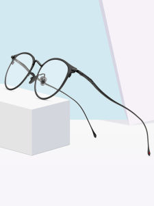 FONEX Pure Titanium Glasses Women Brand Design Retro Round Eyeglasses Ultralight Vintage Full-Rim Korean Japanese High-Quality Custom Optical Eyewear 8509