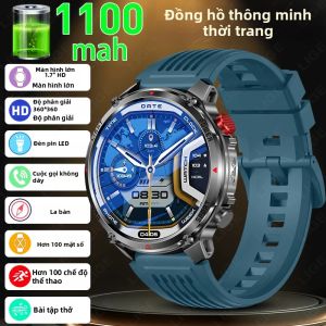 LIGE | Đồng Hồ Thông Minh Quân Sự Ngoài Trời 2026 Dành Cho Nam - Đồng Hồ Thể Thao Có La Bàn Tích Hợp Đèn Pin Chống Nước IP68 Gọi Bluetooth Pin 1100mAh Hỗ Trợ Android Wear