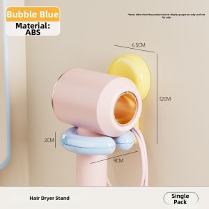 Suction Wall Mounted Hair Dryer Storage Rack Plastic
