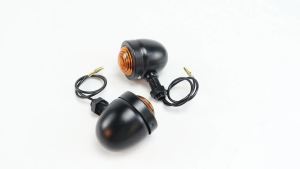 2 CÁI Đèn Báo Rẽ Xe Máy Bằng Kim Loại Màu Hổ Phách Đèn Báo Rẽ Xe Máy Bằng Kim Loại Cổ Điển Cho Harley Racer - Đèn Báo Rẽ Xe Đạp