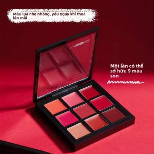 MYG Nine Color Lipstick Palette Durable Moisturizing Six Colors Studio Makeup Lipstick Easy to Color Long Lasting Lip Glaze Lip Mud