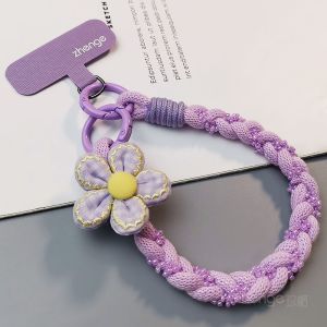 Creative Handwoven Short Mobile Phone Lanyard Outdoor Anti-loss Chain Nylon Material Wrist-style Phone Charm Shell Case