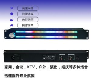 1U Music Level Indicator Light LED Spectrum Display Meter Voice/Wire Remote Control Induction Signal Melody Rhythm Ambient Lamp
