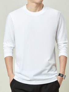 Áo Thun Cổ Tròn Dài Tay Màu Trơn Thường Ngày Áo Thun Nam Tay Dài Thường Ngày Mùa Hè 2025 Áo Thun Cotton Pha Trộn Thoải Mái