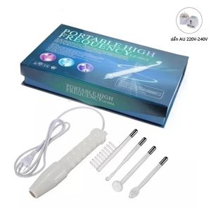 อุปกรณ์บํารุงผิวและความงามด้วยคลื่นความถี่สูงแบบใช้มือถือ 4in1 พร้อมหลอดอิเล็กโทรดแสงนีออนเพื่อผิวเรียบเนียนและยืดหยุ่นสดใส