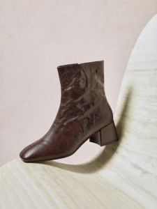 Belle | Soft Sheepskin Fashion Boots Winter New Slimming Thick Heel Anti-Slip Short Boots