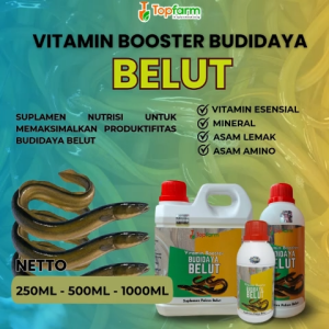 Vitamin Booster Belut / Vitamin Ternak Belut / Vitamin Belut Cepat Besar / Vitamin Budidaya Belut / Vitamin Penambah Nafsu Makan Belut / Multivitamin Untuk Pertumbuhan Belut