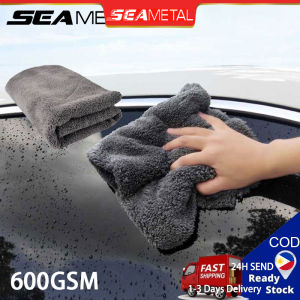 🇵🇭 SEAMETAL 600GSM Microfiber Towel for Car Cleaning Drying Cloth Hemming Care Detailing Polishing Wash Super Absorbent