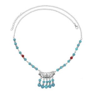 Ethnic Style Tassel Accessory Forehead Chain Brow Heart Drop Ancient Wind Yunnan Lijiang Travel Photography Beaded Jewelry