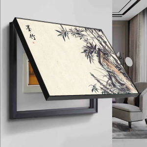 ภาพตกแต่งแบบจีนใหม่ ภาพตกแต่งแบบแบน ไม่ต้องเจาะ ปิดสวิตช์ กล่องไฟฟ้า กล่องไฟฟ้า ห้องนั่งเล่น ภาพตกแต่งแบบจีนใหม่