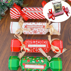 Polocat10-khe cắm tiền mặt kéo ra bất ngờ hộp Giáng sinh phong bì màu Đỏ tiền kẹo quà tặng độc đáo kẹo hình dạng tiền kéo hộp