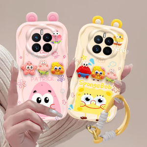 Honor Magic7 pro Silicone Protective Case Full Cover Cute Cartoon Character Bracelet Anti-Fall Shockproof Soft Shell for Women