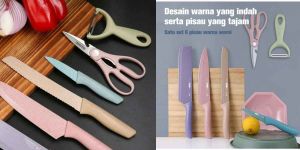 Pisau Dapur Serbaguna 6 in 1 Keramik Pisau Serbaguna