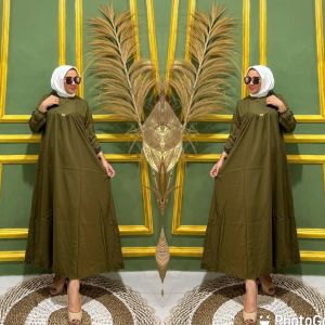 ASHANTY DRESS EXCLUSIF / MIDI DRES RAYON TWILL