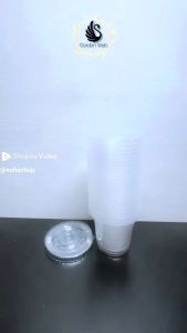 Hok Gelas / Cup Plastik PP Datar size 8 OZ & 10 Oz isi 25 pcs