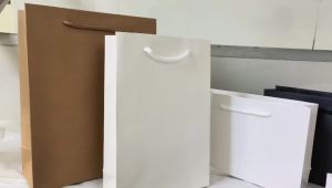 ถุงกระดาษคราฟท์ สีดำ สีขาว สีน้ำตาล หูหิ้วเชือกอย่างดี ใส่ของทั่วไป ใส่เสื้อผ้า พร้อมส่ง