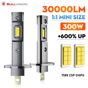 Bullvision H1 Led Headlight Mini Canbus 300W 30000LM Super Bright 7585 CSP Chips Fanless Light Auto Diode Fog Lamps Plug&Play