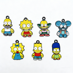 7 Chiếc The Simpsons Family Charms Hợp Kim Kim Loại DIY Phụ Kiện Trang Sức Cho Bông Tai & Vòng Tay Thời Trang Hợp Kim Kẽm Quyến Rũ