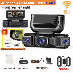 Camera Hành Trình Ô Tô WIFI 1080P Với 4 Camera Quay 360 Độ Giám Sát Đỗ Xe Cảm Biến G Và Chức Năng Giám Sát Đỗ Xe 24H Tặng Kèm Quà Tặng