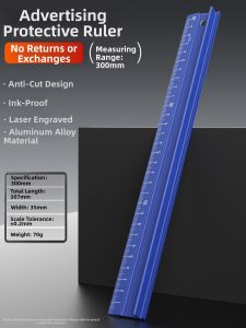 syntek | Aluminum Alloy Protective Ruler for Crafting and Design
