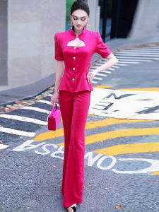 MUBEELE | Elegant Fashion Set Womens High Waist Bell Bottom Pants Short Sleeve Top Summer New Style Celebrity Look MUBEELE Brand