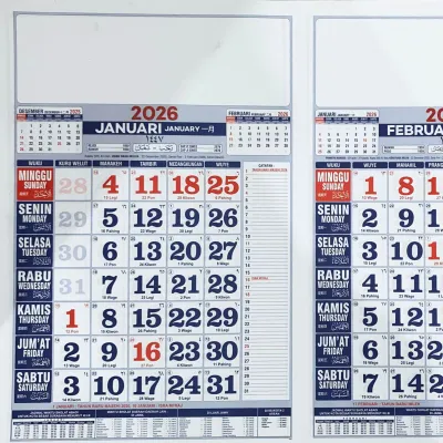 Kalender Dinding 2026 Edisi Terbaru Uk 32x48