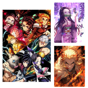500/1000/1200/2000PCS Jigsaw Puzzles Anime Characters Demon Slayer Family Activity Games for Gameroom Bedroom Home Decor Gift