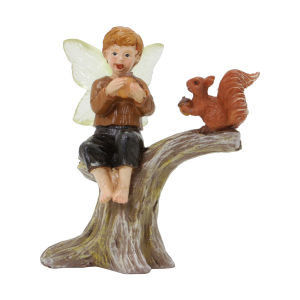 A flower fairy and squirrel resin handicraft courtyard garden decoration ornament home decoration small ornament