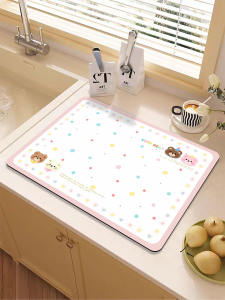 Cartoon Quick Absorbent Silicon Dendroid Kitchen Dining Mat Double Sided Non Slip Bar Counter Cleaning Pad Modern Simplicity