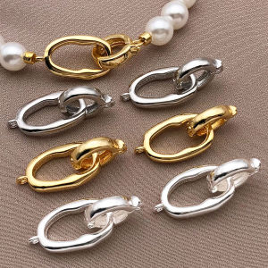 3/5 Chiếc 18K Đồng Mạ Vàng Dày Kết Nối Khóa Màu Trắng Bạc Tự Làm Trang Sức Làm Phụ Kiện Đóng Cửa