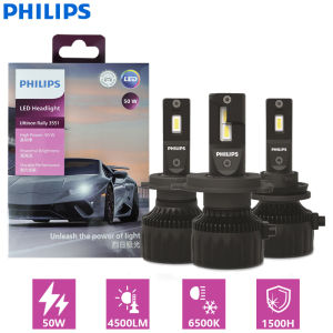 Philips | Philips Ultinon Rally 3551 LED H4 H7 H11 HB3 HB4 HIR2 Max Power 50W 4500LM Car Headlight 6500K White Max Lumen Watt LED Bulbs 2X