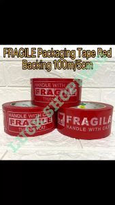 1 Pcs FRAGILE Packaging Tape 100M x 5CM/2inch Red Backing