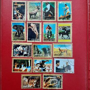 Prangko Ajman klasik koleksi Kuno mini kecil 16 Pcs Campur USED