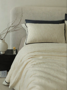 NELA HOME | French Floral Jacquard 100% Cotton 4-Piece Bedding Set