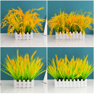 Artificial Lavender Fence Wheat Fake Flower Wheat Plastic Dried Flower Shooting Props Outdoor Living Room Decoration Flowers Decoration