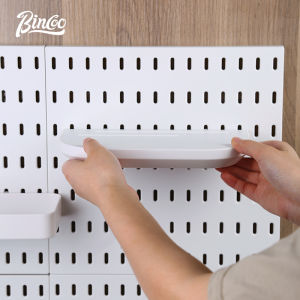 BINCOO แผ่นรองติดชั้นวางติดผนังแผ่นกระดานเจาะรูแข็งติดผนังช่องใส่ Dinding Kamar Tidur