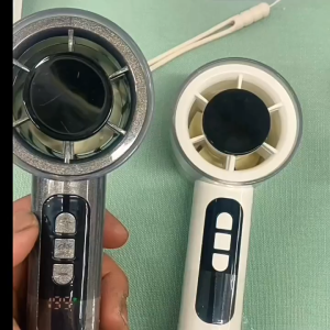 【Trinity】MS-111 6 Blade 199 Infinity Speed Control USB Rechargeable Handheld Silent Fan Transparent Cover Stepless Speed Powerful Cooling For Portable Wearable Fans