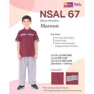 SARIMBIT BAJU COUPLE NIBRAS 67 067 MAROON DUSTY PINK