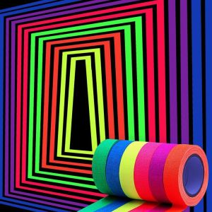 Luminous party fluorescent tape UV black light stage special effects props Birthday party atmosphere decoration sticker set