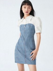 Vero Moda | Đầm Jeans Đa Năng Phối Họa Tiết Caro