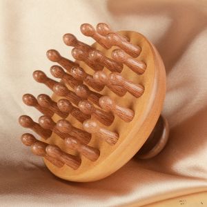 Natural Sandalwood Hair Brush Massage Comb Ring Tooth Insertion Wooden Material Whole Body Use Washing Hair Brush Comb