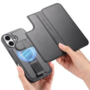 VYOPBC | Leather Wallet Case For iPhone 17 Pro Air 15 14 13 12 16 Pro Max Plus Magsafe Case 2 In 1 Detachable Magnetic Flip Cover Holder
